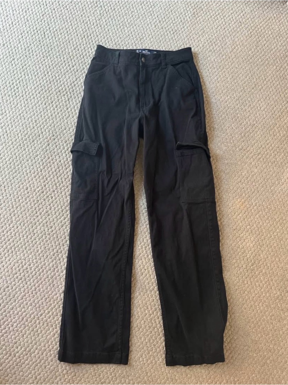 Hollister Black wide leg black cargo pants